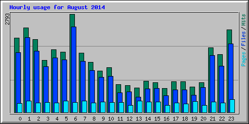 Hourly usage for August 2014