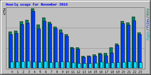 Hourly usage for November 2016