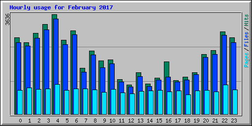 Hourly usage for February 2017