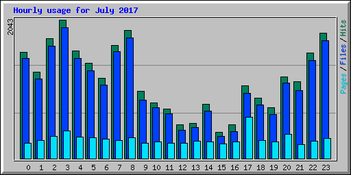 Hourly usage for July 2017